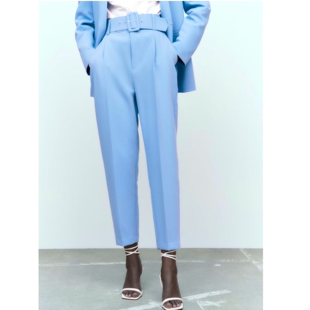 Zara high waisted belted pants